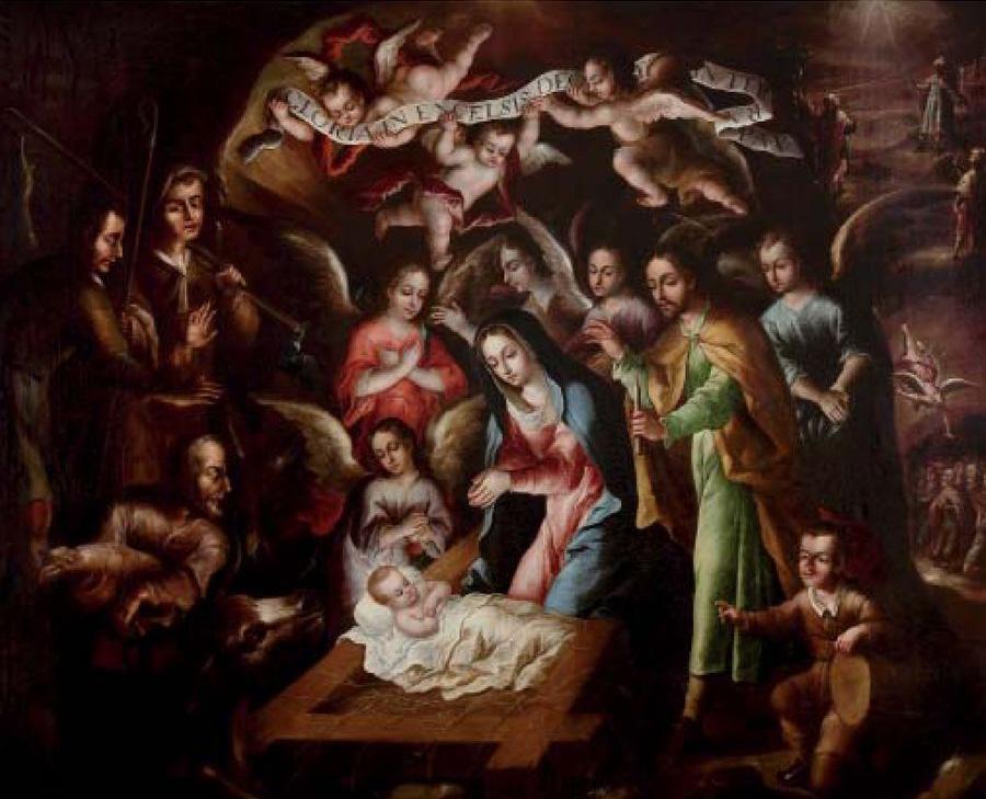 XVII, La adoración de los pastores, óleo sobre tela, Museo Nacional del Arte