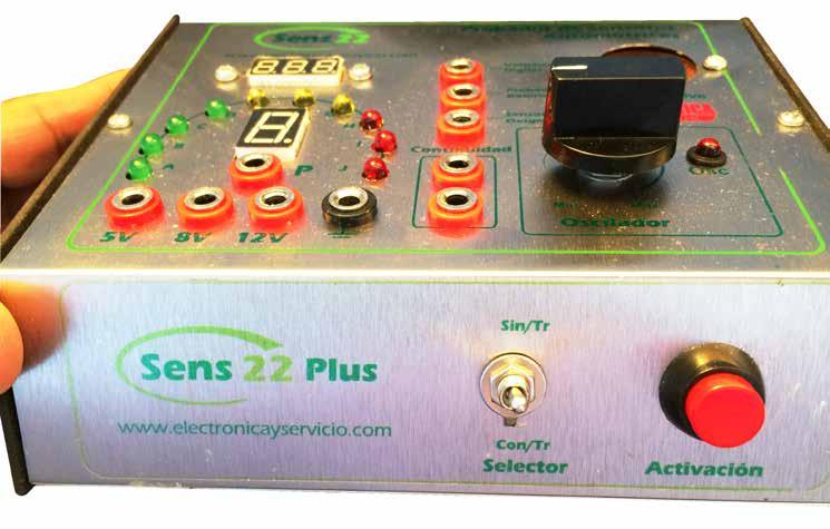 Panel del Sens- Plus 9 0 Interruptor selector de activación con transistor (Con/TR) de potencia o sin
