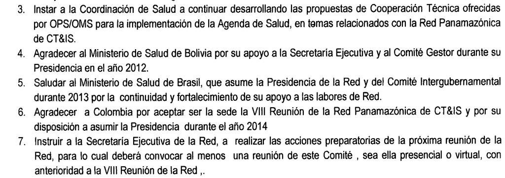 VII Comité Intergubernamental Amazónico de de