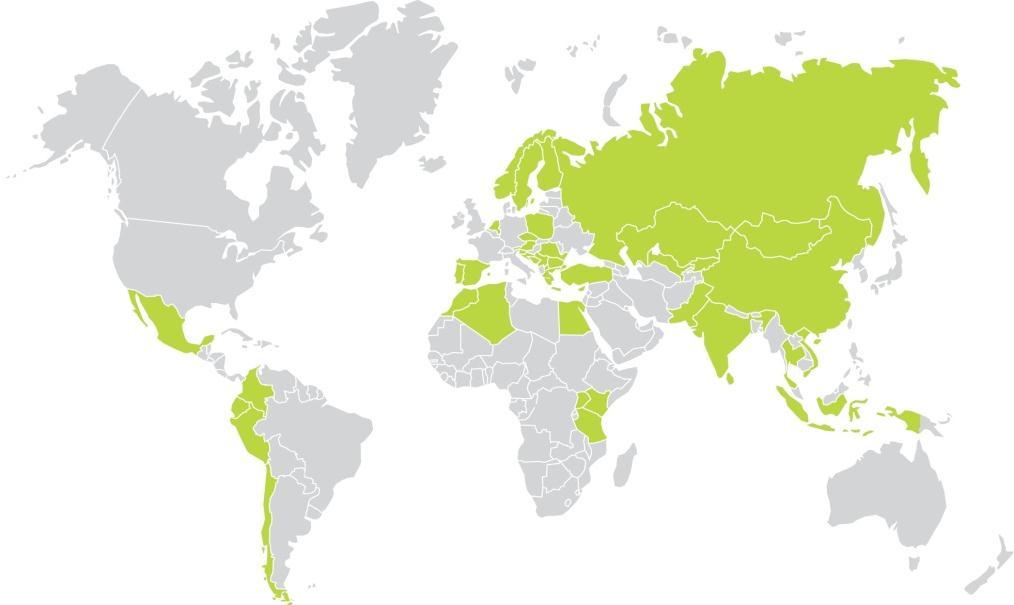 RESPALDO INTERNACIONAL DE ORIFLAME Presente en más de 60 países. Uno de los líderes de mercado en la mitad de estos países.