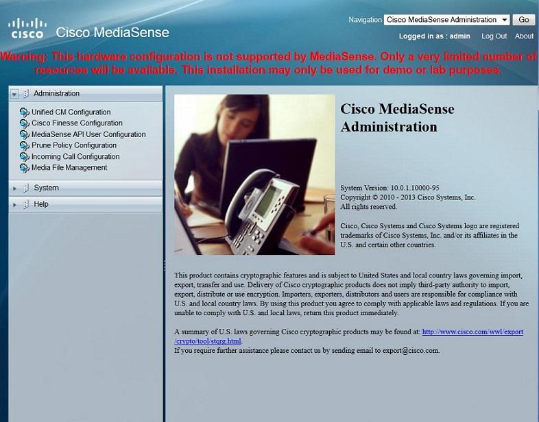 Paso 4. Elija al usuario final CUCM en la configuración de usuario de MediaSense API. Inicie sesión a la página de administración de MediaSense.