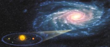 1 Vía Láctea centro de la galaxia brazo de Orión sistema solar Tierra 2 La Vía Láctea es una galaxia con forma de espiral.