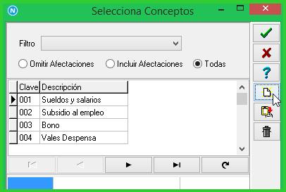 Coloque los datos requeridos, para guardar el nuevo Tipo de Recibo de clic en el botón de la paloma verde.