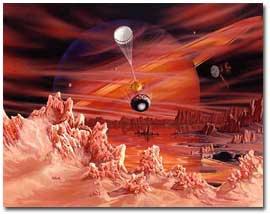 La atmosfera de Titan es muy parecida a la de los origenes de la Tierra y esta compuesta principalmente de
