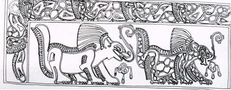 de Sahagún y las características morfológicas externas citadas por Servín (1993), Bogan y Mehlhop (1983), con el fin de identificar la imagen del lobo dentro de los códices, pinturas y esculturas