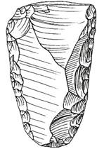 Fig. 22 Algunos tipos de raederas (modificado a partir de Bordes 1961). Fig. 23 Raedera en sílex. Fotografía: The British Museum.