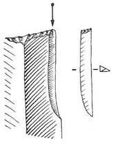 Buril: Útil generalmente sobre lámina (aunque también existe sobre lasca), provisto de una arista transversal funcional destinada a hacer incisiones.