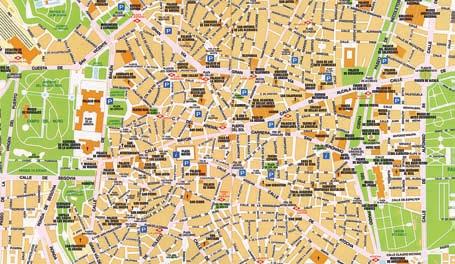 Para terminar, observa atentamente el plano de la ciudad de Madrid y escribe en el cuadro los lugares que te