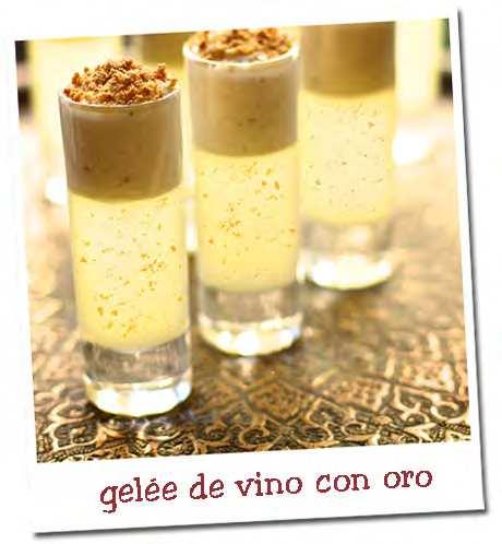 GOURMETLEON Gelée GE 04K Gelée de vino Riesling con oro 160 ml Un detalle para las mejores ocasiones es nuestro gelée de vino Riesling con láminas de oro comestible.