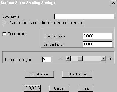 182 Banding": Los dos comandos que empiezan con la palabra "Banding", crean mapas en los cuales los rangos de colores se limitan por las curvas de nivel, generando bandas de colores. 4.3.2.2 Estudio de pendientes Las opciones para crear mapas de colores referentes a las pendientes del terreno son las siguientes: 2D Solids, 3D Faces, Polyface y Slope Arrows.