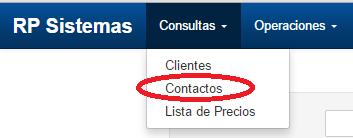 Gestión de Contactos en la Web Esta función permite dar de alta contactos de posibles clientes (solo en la web y por medio de los usuarios administradores de la web).