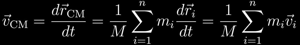 movimiento total del sistema es igual a su masa total multiplicada por la velocidad del centro de masas.