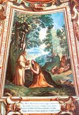 Un día encontró al monje Zósimo a quien pidió que regresara luego de un año con los Sacramentos. Cumplido el tiempo, Zósimo llevó la prometida Eucaristía a las orillas del Jordán.