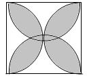 6ro de Secundaria 1. (10 pts.) Se trazan semicírculos inscritos en un cuadrado con radio igual a la mitad del lado del cuadrado si el lado vale Hallar el área de las cuatro hojas que se forman. 2.
