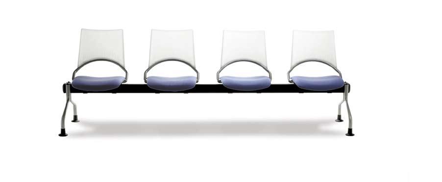 WAP en bancada de 2 a 5 asientos con o sin mesa intermedia, disponible con respaldo en polipropileno,