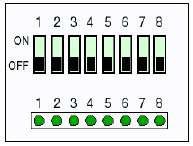 encender los leds que corresponde a cada interruptor. Así: 2. Para probar los 8 interruptores y leds.