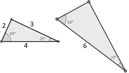 ACTIVIDADES 1 Calcula los lados y ángulos que faltan 2 Una fotografía de 7,5 cm de ancho y 10 cm de largo se reduce a un ancho de 6 cm.