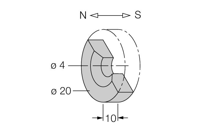 Accesorios Modelo N de identificación Dibujo acotado DMR15-6-3 6900216 imán de activación; Ø 15 mm (Ø 3 mm), h: 6 mm; distancia de conmutación máxima 36 mm en sensores