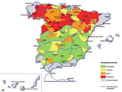 Perfil Ambiental de España 2012 Situación de los indicadores de estado de la sequía a fecha: 31 de diciembre de 2011 31 de marzo de 2012 Fuente: MAGRAMA El año hidrológico 2011 2012 se cerró el 30 de