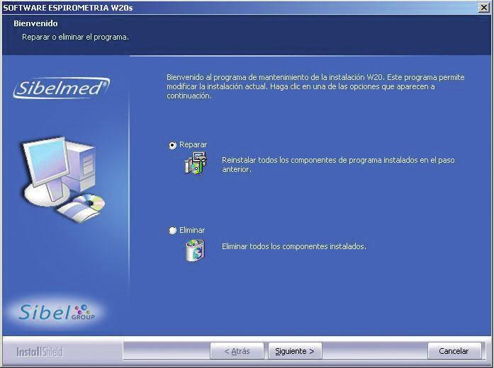 Manual Software SIBELMED W20s 23 contrario se debe acceder a la unidad correspondiente al CD_ROM y ejecutar la opción Setup.exe.