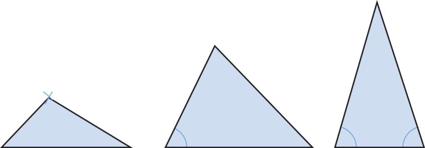 4,3 cm 6 cm 65 o 64 o 72 o 8 cm 7 cm 5,5 cm Sí, la hipotenusa sería el lado desigual. a 2 28 2 21 2 1 225 a 35 cm Debe cumplir el teorema de Pitágoras.