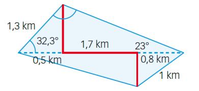 Aplicando el teorema de Pitágoras: x 2 0,13 2 0,5 2 0,2669 x y 2 1 2 0,8 2 1,64 y 1,28 km 0,52 km La longitud de la