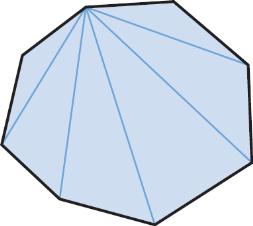 que la suma de los ángulos del polígono es