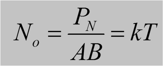 decir que sus componentes espectrales abarcan desde 0 Hz, hasta frecuencias PHz P N : Potencia de ruido en Watt k : Constante Boltzmann 1,38.
