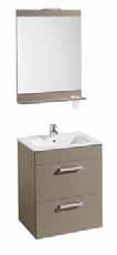 128 MUEBLES / JOLI Pack Incluye mueble, lavabo y espejo con vaso portacepillos y aplique LED Delight. El lavabo se suministra en acabado blanco.