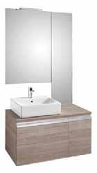 A851042XXX 857,00 Mueble base para 1 lavabo de sobre encimera (no incluido), con 1 cajón, 1 espejo y 1 aplique.