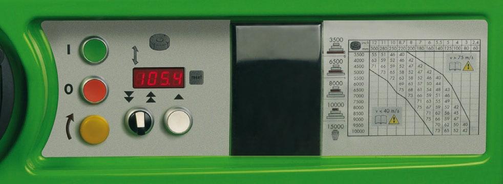 Inclinación de la unidad eje de tupí a través del volante y del reloj digital integrado.