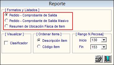 Atenciones de Pedidos, el Usuario dará clic en el ícono Imprimir de la barra de herramientas de la venta principal, mostrándose la ventana Reporte con