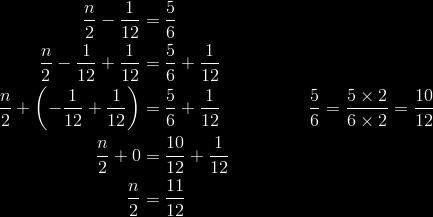 tendrás que volver a escribir como una fracción equivalente con un denominador de 12.