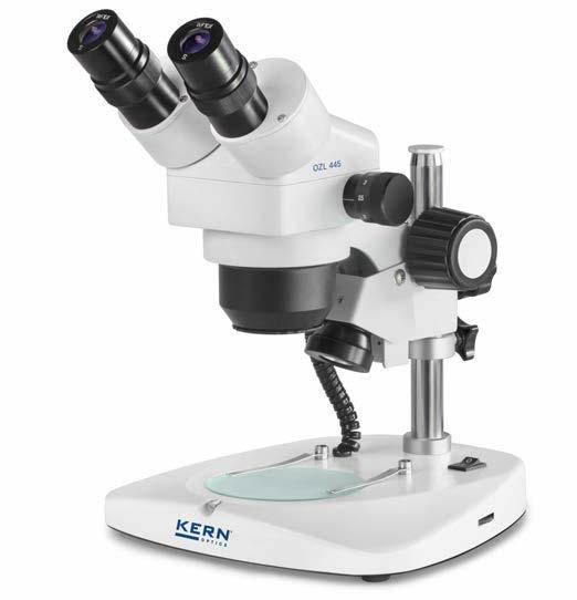 Microscopios estereoscópicos con zoom KERN OZL- OZL 5 LAB LINE El microscopio estereoscópico con zoom, económico y flexible, para laboratorios, organismos de comprobación y controles de calidad.