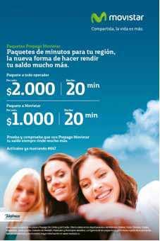 PREPAGO Paquetes de minutos Costa: Súbete a Prepago Movistar y disfruta los paquetes regionales para hablar desde la Costa a todo operador y a Movistar.