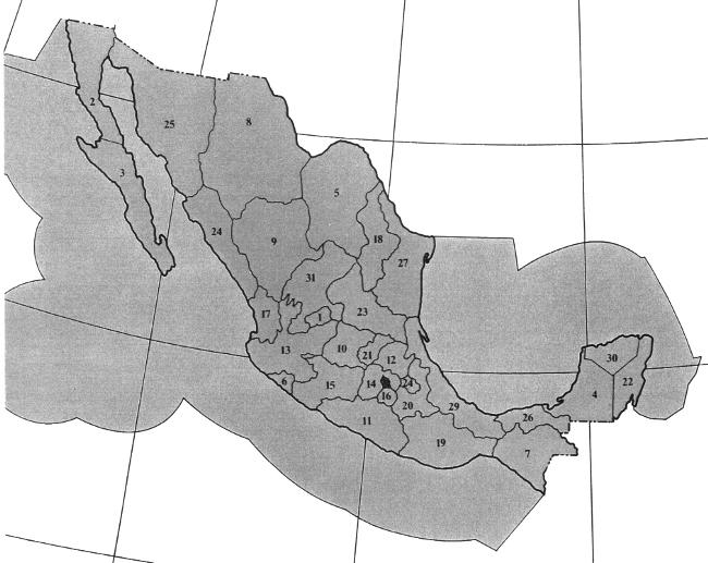 REPUBLICA MEXICANA 1982 Carta básica "Estados Unidos Mexicanos, carta geográfica", 1980.