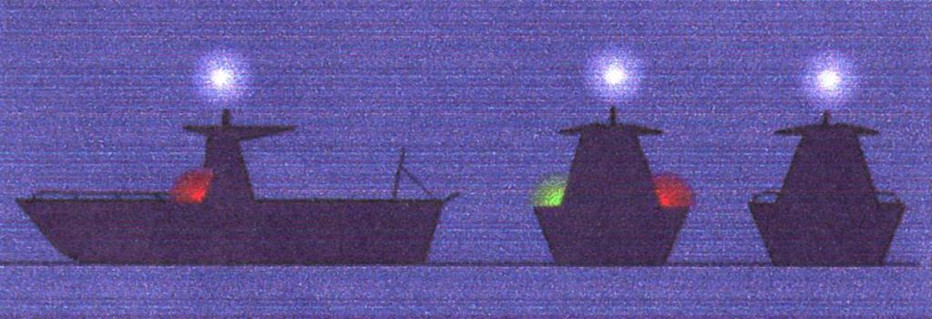 Los buques de propulsión mecánica en navegación exhibirán: a. Una luz de tope a proa, b.