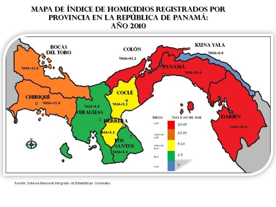 La mayor cantidad de Homicidios se registraron en la Provincia de Panamá con (n=549) casos, seguido por Colón (n=109) y Chiriquí (n=47).