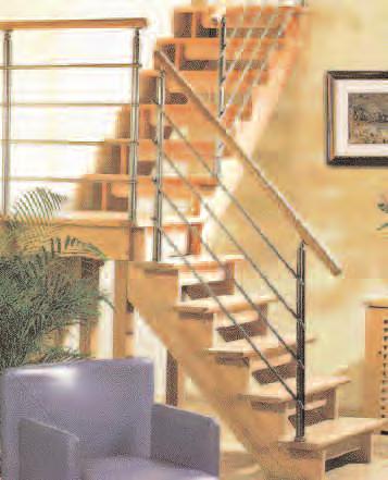 Escaleras rectas y balanceadas Gama Estándar Design 250 Escalera en haya maciza con cremallera Existe en
