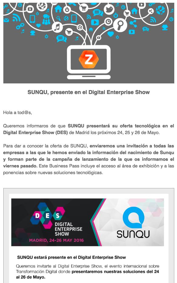 SUNQU en el DES (Digital Enterprise Show)