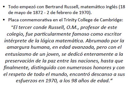 Ordenadores, paradojas y fundamentos de las matemáticas: Russell http://en.wikipedia.