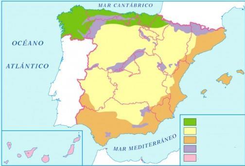 Los climas de España Nuestros tipos de clima España está en la zona templada del planeta Tierra. Los climas que hay en España son el oceánico, el de montaña, el subtropical y el mediterráneo.