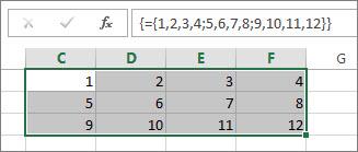 Sesión 6 Funciones III con el número de valores de su constante. Por ejemplo, si su constante va a escribir datos en cuatro columnas y tres filas, seleccione ese número de columnas y filas. 2.