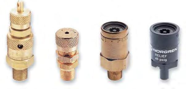 TIPO 'POP' 100, 61B, V05 - R1/ 100 61B V05 (latón) VO5 (plástico) Protege los sistemas de aire comprimido de sobre-presiones Las unidades tipo 'Pop' sencillas y de bajo coste, se conectan