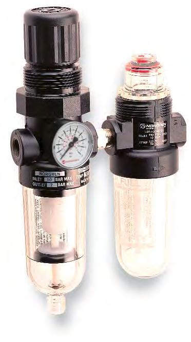 COMBINCIONES MINITUR Filtro-reguladores y lubricadores P1H - 1/8, 1/ P1H Pueden solicitarse combinaciones de filtroreguladores/filtros y lubricadores como unidades premontadas Control completo de la