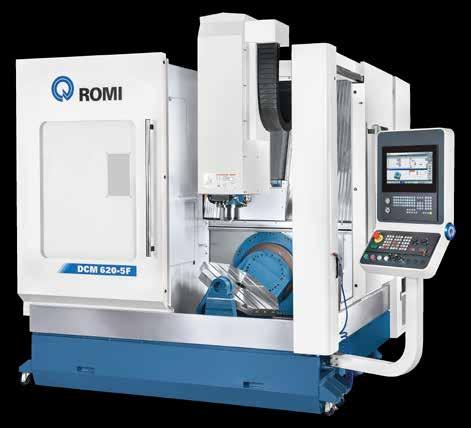 Flexibilidad, eficiencia, precisión y productividad para mecanizado de piezas en una única fijación. ROMI DCM 620-5F Cabezal de 10.