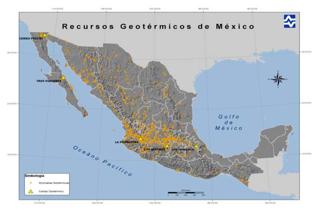 Geoenergía en México MÉXICO ocupa el Tercer lugar a nivel MUNDIAL Se tienen identificados más de 300 sitios termales CAPACIDAD ACTUAL INSTALADA 958
