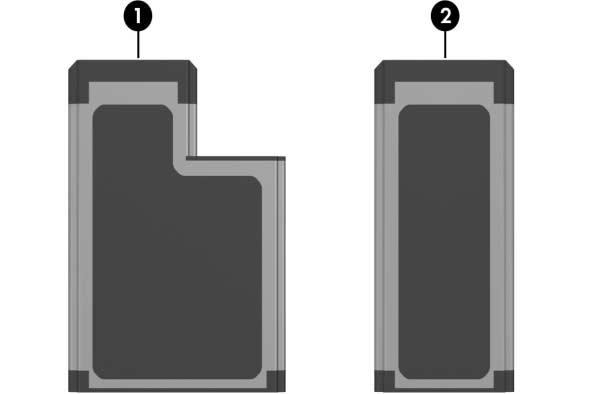 Actualizaciones y Reemplazos de Hardware Selección de una ExpressCard Las ExpressCards utilizan una de dos interfaces y están disponibles en dos tamaños.