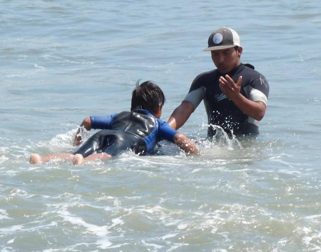 Clases de Surf en Huanchaco «Yenth Ccora Surf Company» Ubicación: Distrito: Huanchaco Costo: S/. 40 incluye: instructor + tabla + wetsuits + botas Duración: 2 hrs.