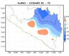 Proyecciones de cambios de índices extremos de temperatura, para Arequipa para el periodo 2071-2100 relativo al clima del presente 1961-90. Los mapas son bimensuales.